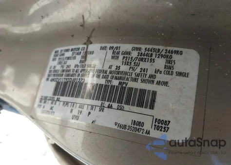 2002 Mercury Villager from USA, damaged, VIN 4M2ZV11T92DJ01373